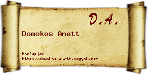 Domokos Anett névjegykártya