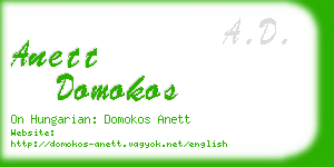 anett domokos business card